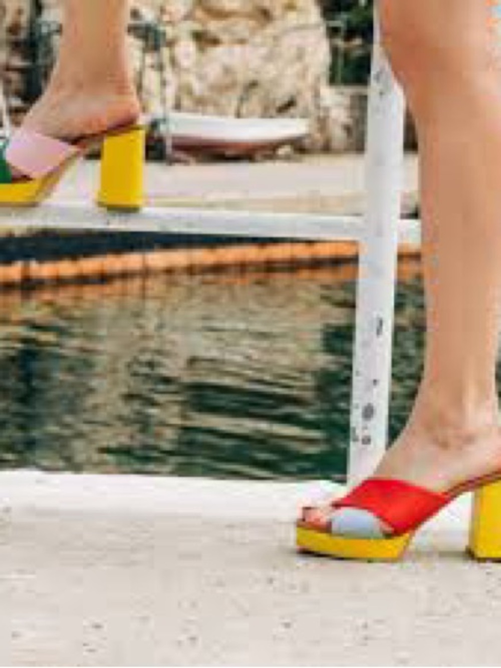 Charlotte Stone Multicolor Colorblock Leather Slide Mules “Sylvia” Mismatched - Picture 11 of 12